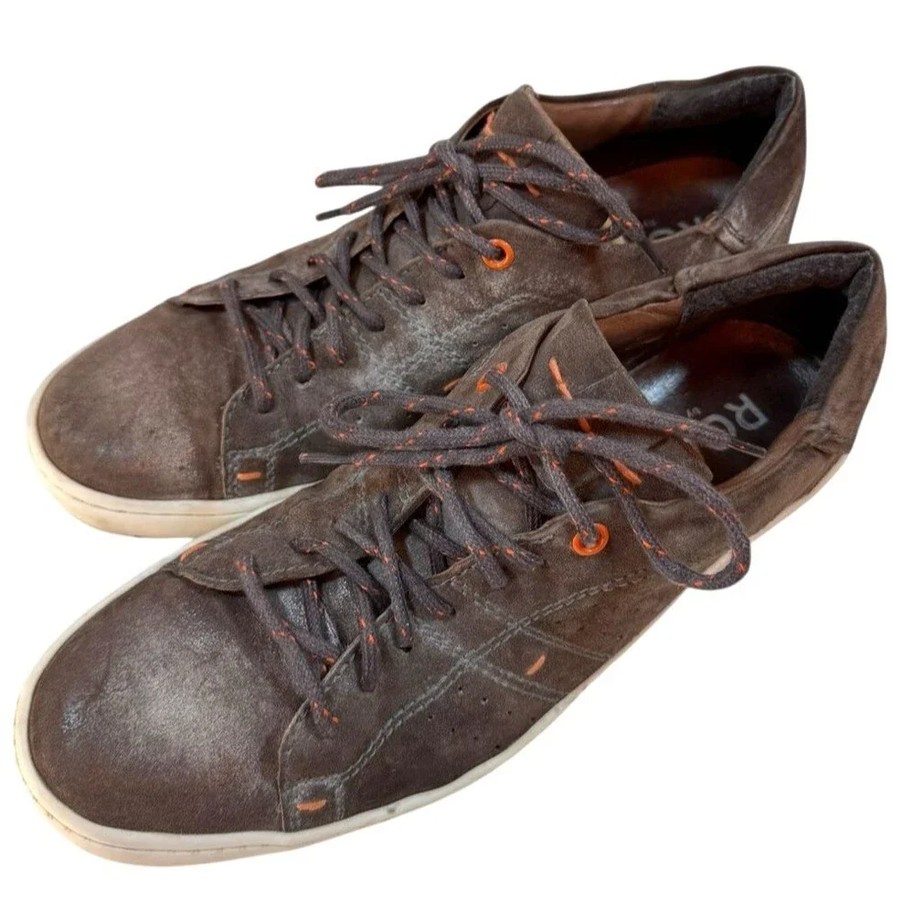ROAN By Bed Stu Tennis Shoes 9 Men Henson Burnished Dark Grey Distressed Leather